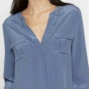 Joie Silk Dark Navy Button up Blouse